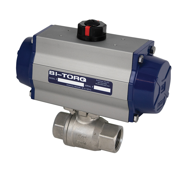 IS-2P (2-Piece) Pneumatic Actuated Stainless Steel Ball Valves