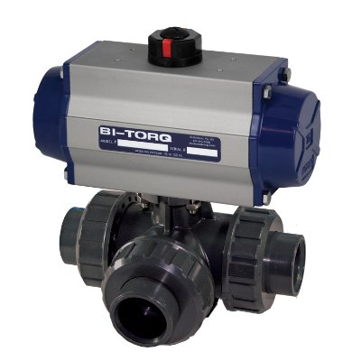 IC-3W (3-Way) Pneumatic Actuated PVC Ball Valves