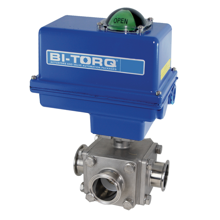 IS-3WTC (3-Way Sanitary ) Electric Actuated Stainless Steel Ball Valves