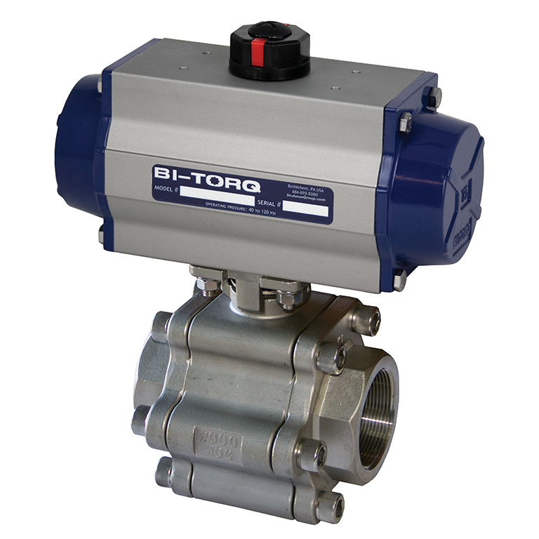 Fire-Safe 3 Piece Stainless Steel Ball Valves with Pneumatic Actuator