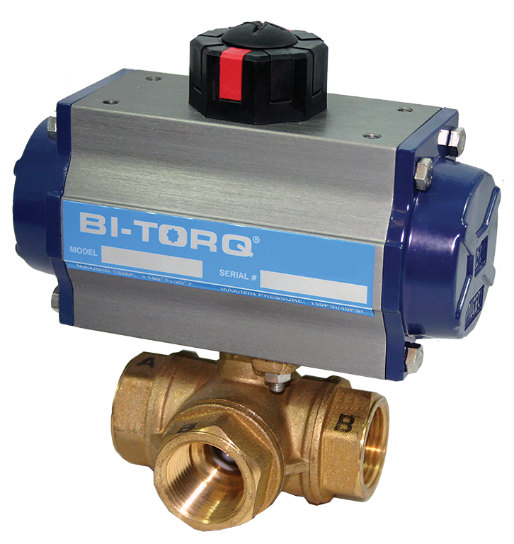 IP-3W (3-Way) Pneumatic Actuated Brass Ball Valves