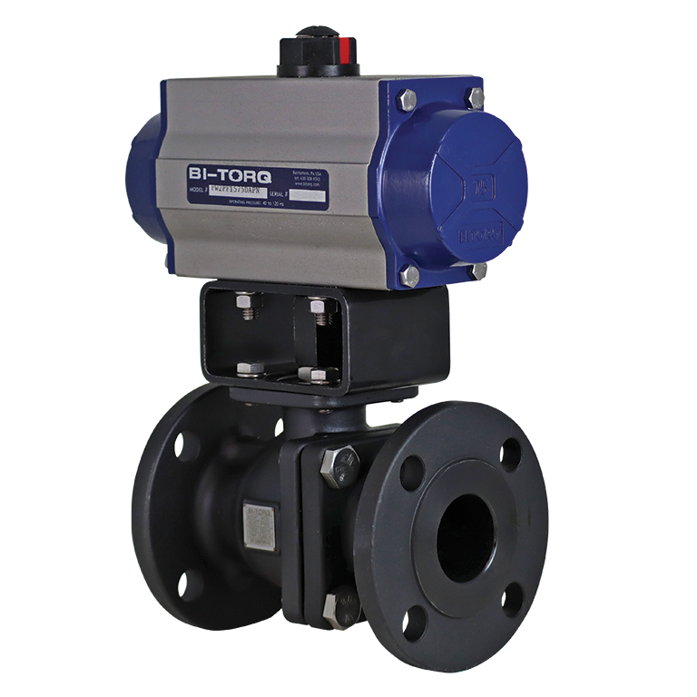 Fire-Safe 2 Piece Carbon Steel Flanged Ball Valves with Pneumatic Actuator