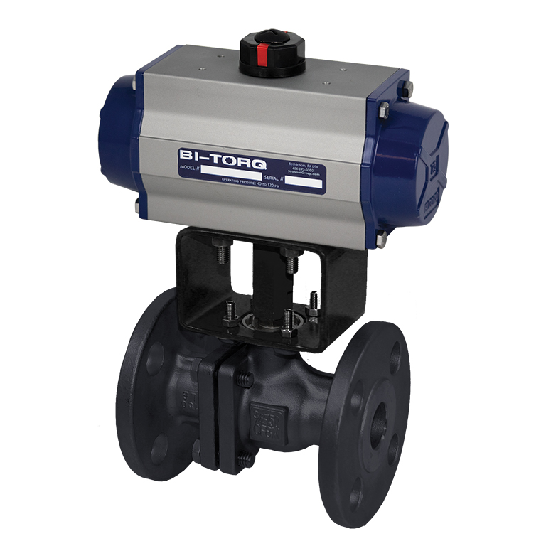 Fire-Safe 2 Piece Carbon Steel Flanged Ball Valves with Pneumatic Actuator